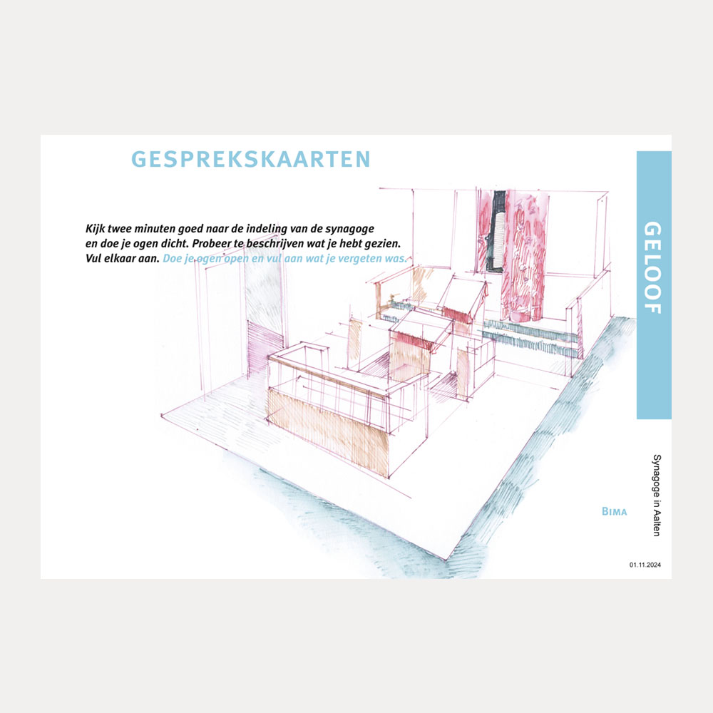 Werk 'Synagoge Aalten': Gesprekskaarten voor de synagoge in Aalten