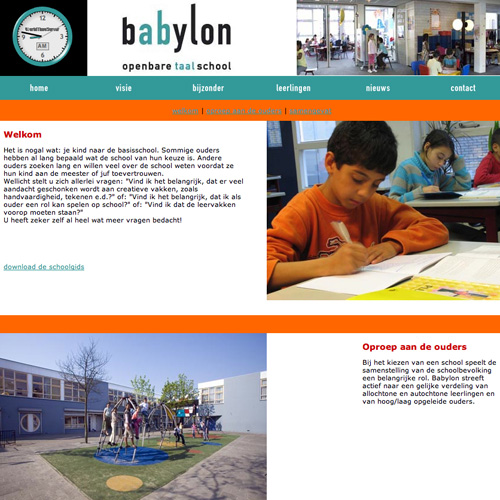 Werk 'Babylon Taalschool': Website