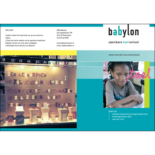 Werk 'Babylon Taalschool': Folder