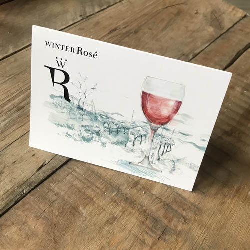 Werk 'Winter Rosé': Tafelkaartje