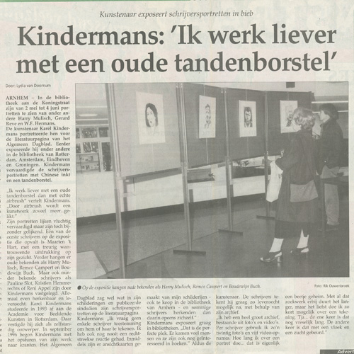 Werk 'Exposities': Artikel bij de expositie in Nijmegen